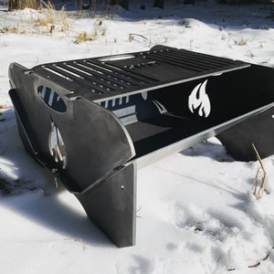 Collapsible Fire Pit and Grill - Portable Fire Pit and Grill - Camping Grill - Customizable - Travel Fire Pit