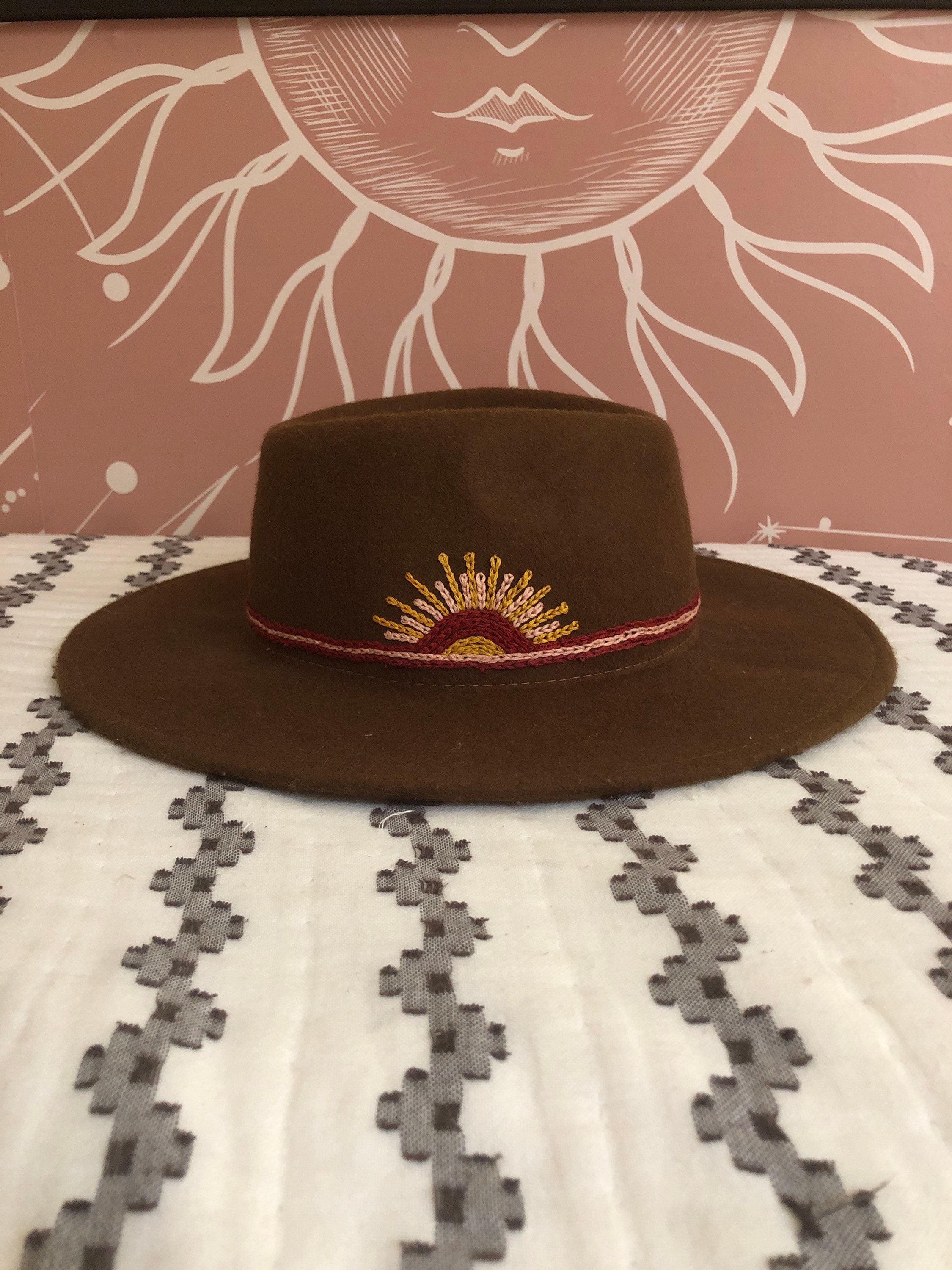 Embroidered Sun Hat Etsy