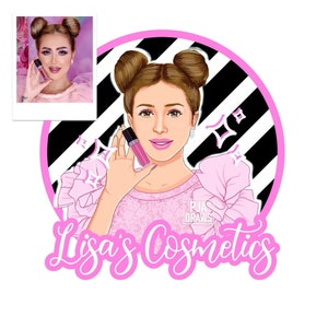 Logotipo de retrato de dibujos animados, retrato personalizado, dibujo de retrato, dibujo de caricatura, pegatina de dibujos animados, diseño de logotipo, logotipo de la empresa,