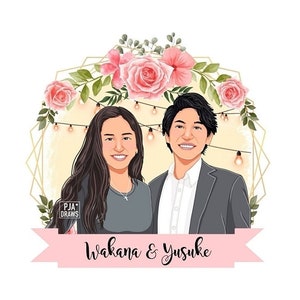 Retrato personalizado de casal, ilustração de casal personalizada, retrato de presente personalizado, ilustração de família, presente de casamento exclusivo para casal
