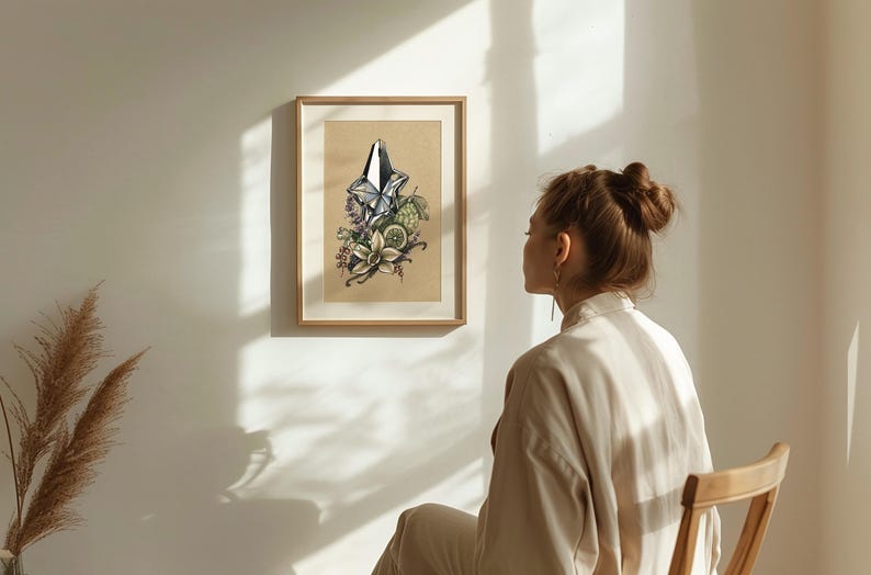 Stampa artistica del profumo Angel di Thierry Mugler: decorazione femminile per la toeletta immagine 4