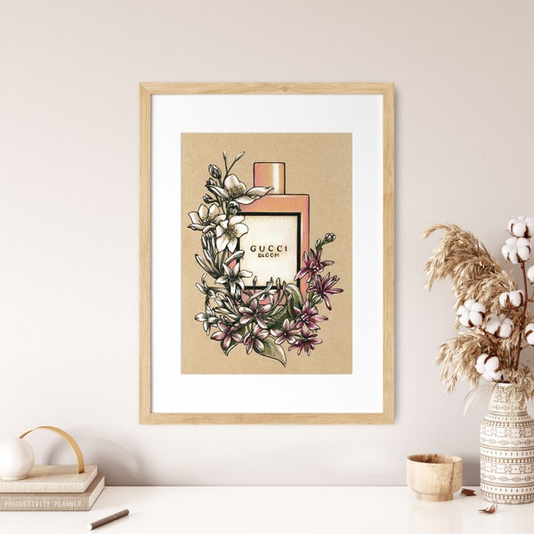 Gucci Bloom Printable Poster Perfume Downloadable Art Print Gucci Bloom Bottle Print Fashion Wall Art Instant Download Gucci Fragrance