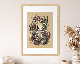 Stampa artistica con illustrazione del profumo Armani Diamonds: decorazione femminile per la toeletta