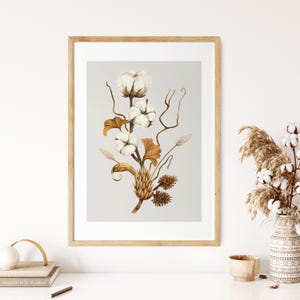 Sepia Herbststrauß Poster, Herbstblatt Druck, Herbststrauß Kunstdruck, Botanisches Aquarell, Neutrales Wohnzimmer Kunstdruck, Beige Botanische