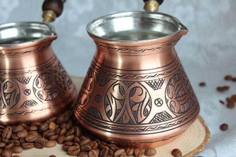 Olla de café de cobre hecha a mano cafetera Dallah juego