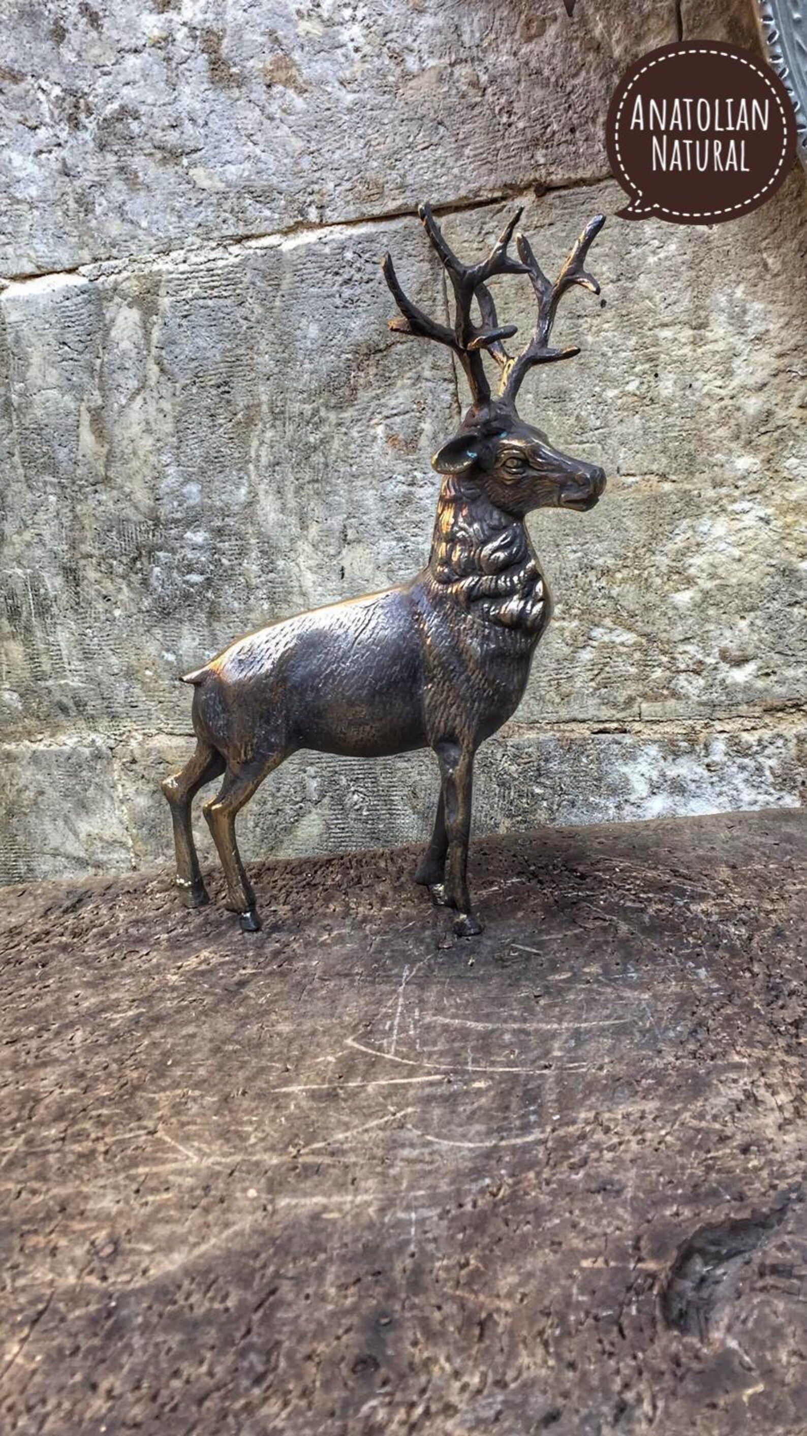 Copper Deer Sculpture Handmade Brass Deer Bibelot Home Etsy