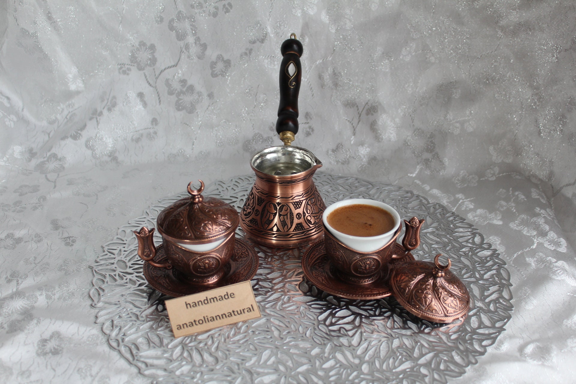 Turkish Coffee Set Greek Coffee Set Copper Coffee Pot Etsy