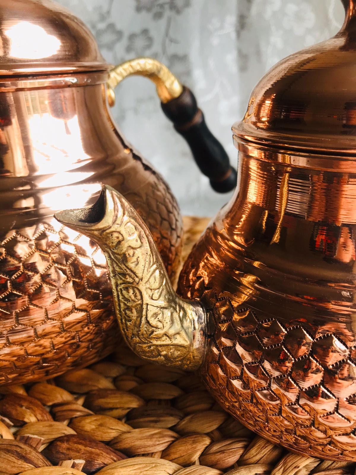 Handcrafted Tea Kettle Turkish Copper Teapot Copper Kettle Etsy