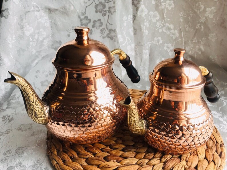 Handcrafted Tea Kettle Turkish Copper Teapot Copper Kettle Etsy