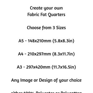 Design you own Fabric Fat Quarters - Any Image or Wording of your choice