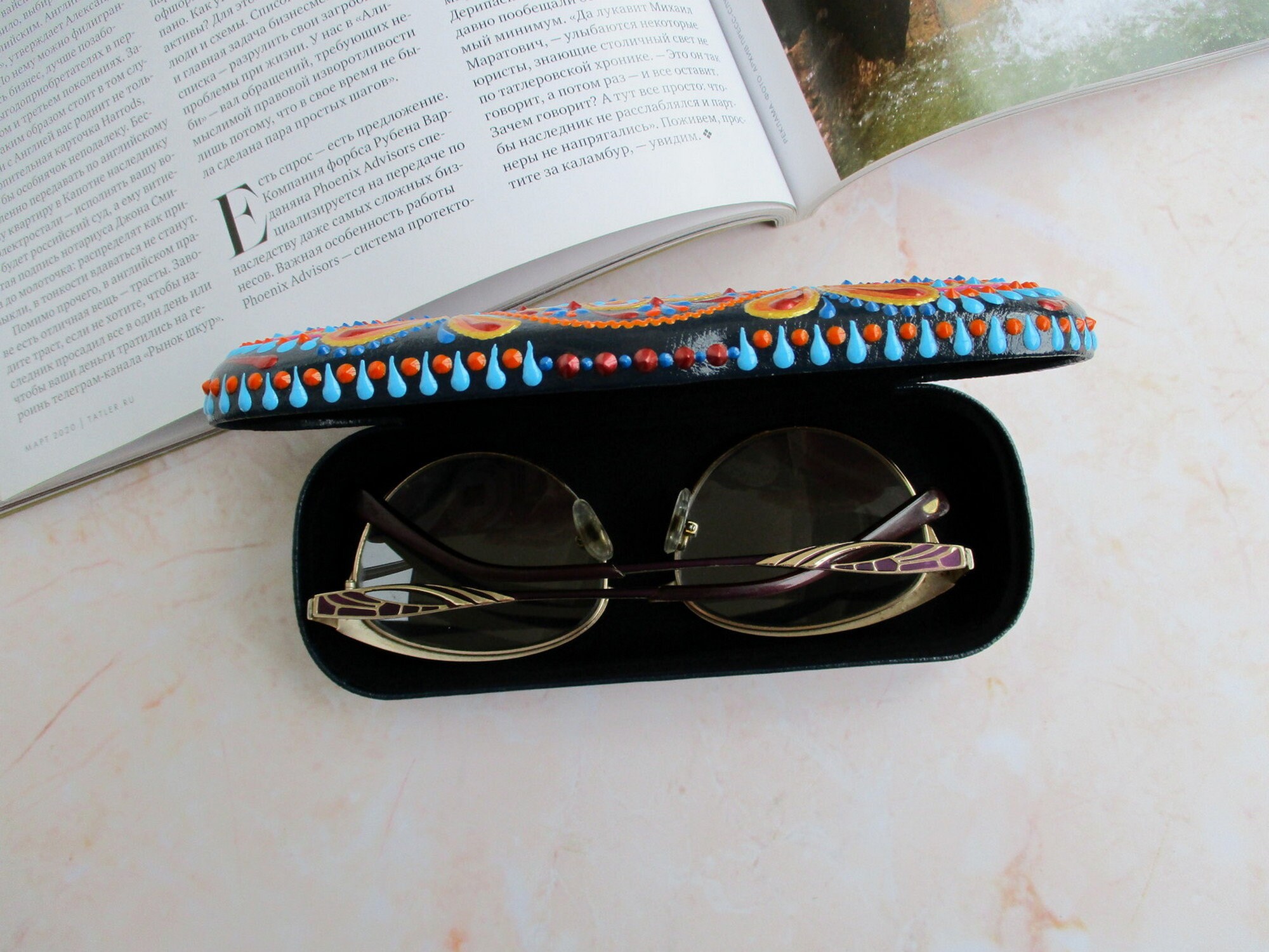 Handpainted glasses case Eyeglass case hard Glasses holder Etsy