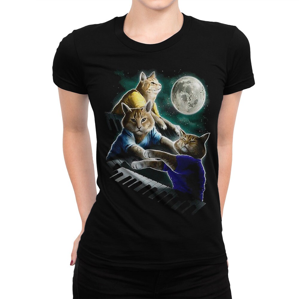Keyboard Cats Fullmoon Funny TShirt Cats Musicians Cool Tee Etsy