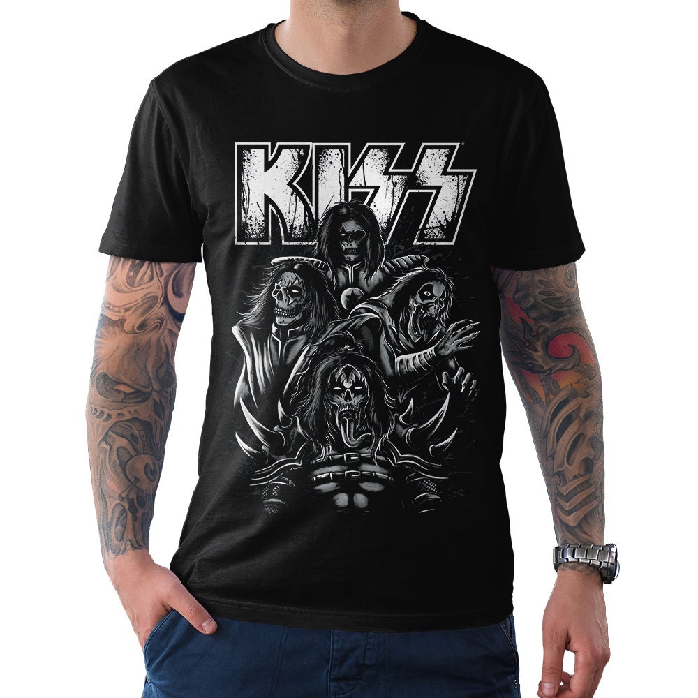 Kiss Band Rock TShirt Gene Simmons Paul Stanley Tee Zombie Etsy