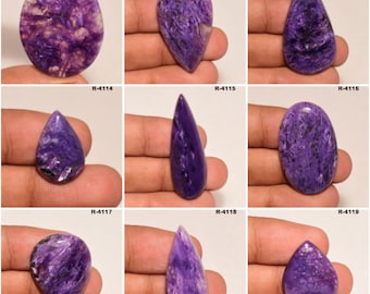 52.55 Ct Natural Russian Charoite Cabochon..Charoite Cabochon..Purple Charoite..For Jewelry..Pear Shape 63X23X5 mm Loose Gemstone B-288