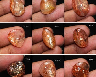 Sunstone Cabochon, Genuine Natural Loose Gemstone For Jewelry Making