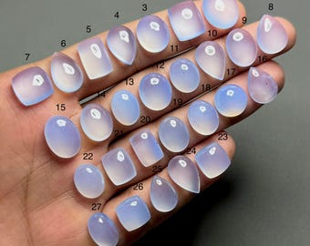 Turkish Lavender Chalcedony Top Grade Quality 100% Natural Cabochon Loose Gemstone For Making Jewelry Code ZL-1088
