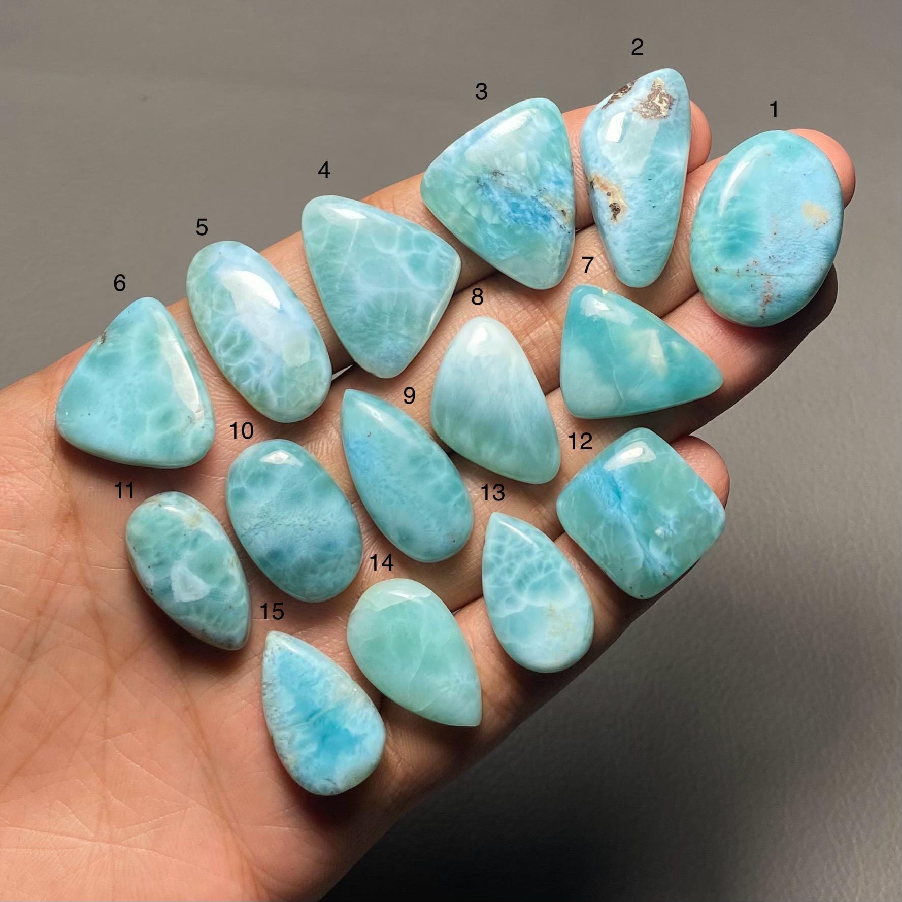 Larimar Top Grade Quality 100% Natural Cabochon Loose Gemstone for