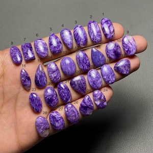 Charoit av högsta kvalitet, 100 % naturlig cabochon, lös ädelsten för smyckestillverkning, kod ZL-1207