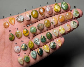 Ocean Jasper Cabochon, Natural Loose Gemstone for Jewelry Making