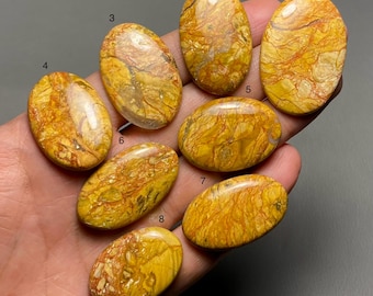 Yellow Jasper A One Quality 100% Natural Gemstone Cabochon Loose