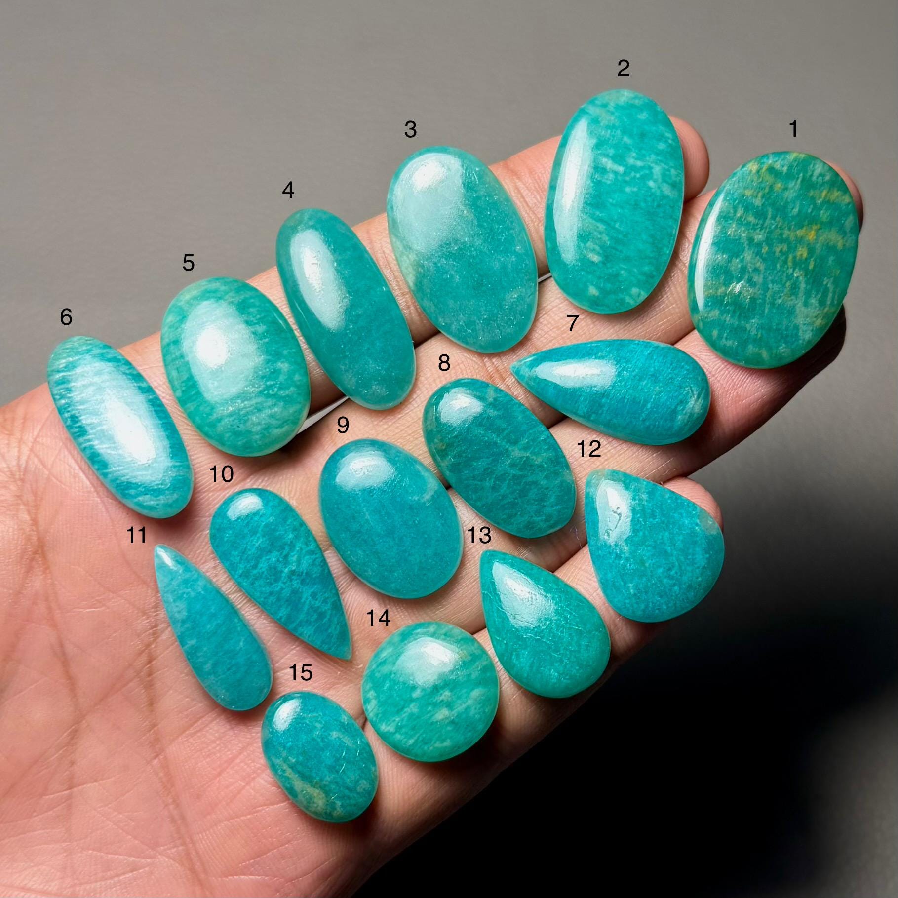 アマゾナイト 最高級品質 100%天然カボション ルースストーン