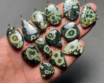 Flower Pattern Ocean Jasper Top Grade Quality 100% Natural Cabochon Loose Gemstone For Making Jewelry Code ZL-89