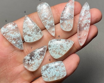 Cloudy Hemimorphite Top Grade Quality Hemimorphite Cabochon Loose Gemstone For Making Jewelry Code ZL-615
