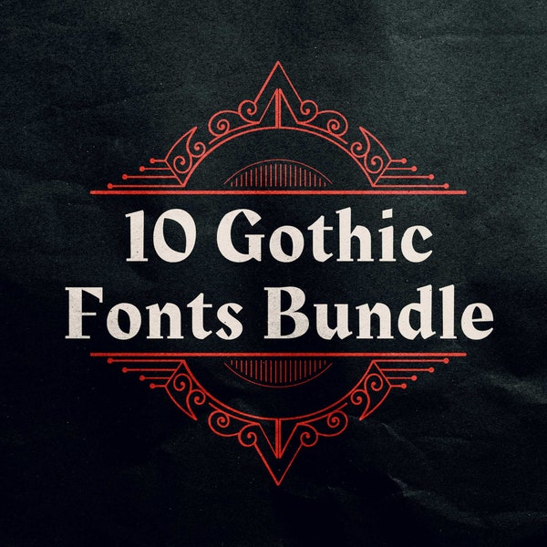 Gothic Fonts Bundle - Blackletter, Tattoo Styles, Ancient Medieval Typeface - SVG for Cutting Machines, Cricut Font, Commercial Use