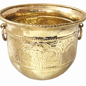 Handmade Brass Planter, Footed Planter, Brass Plant Pot, Brass Plant Holder, Home Decor, Brass Cachepot, Regency Planter, Flower Pot
