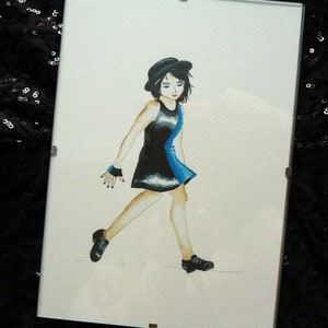 Mädchen Stepptänzerin Aquarell Kunstdruck, Malerei, Wanddeko