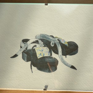 Irische Tanz-Hardshoes mit optionalem Motivationszitat, Aquarellkunst, Malerei, Wanddeko