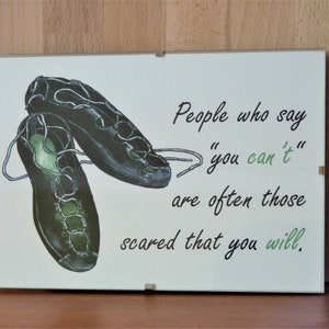 Ierse dans softschoenen met optionele motiverende quote, aquarel art print, schilderij, home wall decor
