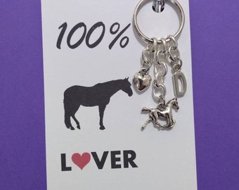 Horse Equestrian Lover Gift Keyring Clip Saccos