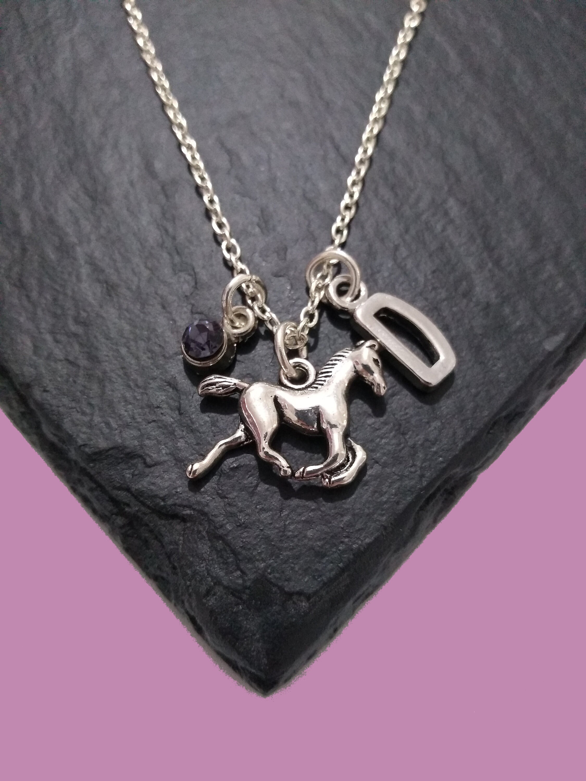 Children's Horse Necklace Personalised Horse Necklace Etsy