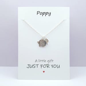 Hedgehog Necklace, Personalised Hedgehog Necklace, Hedgehog Initial Necklace, Hedgehog Gift, Hedgehog Lover Gift, Gift for Girls