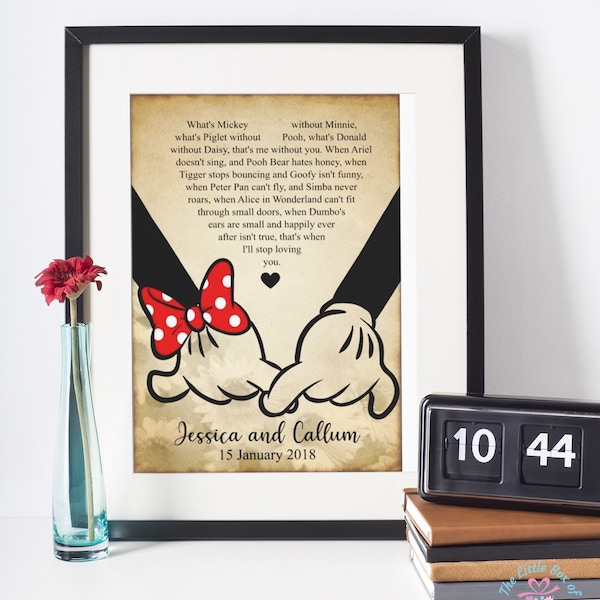 Mickey Mouse Disney, husband, birthday Wife mickey minnie marriage valentines anniversary love personalised gift present sentimental
