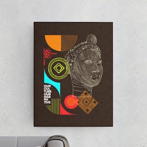Ife African Art Canvas Print: Home & Office Decor