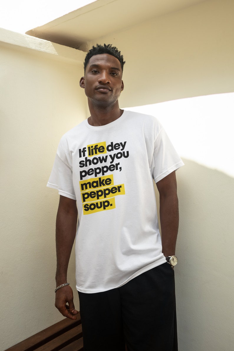 Make Pepper Soup Black T-shirt. African T-shirt image 4