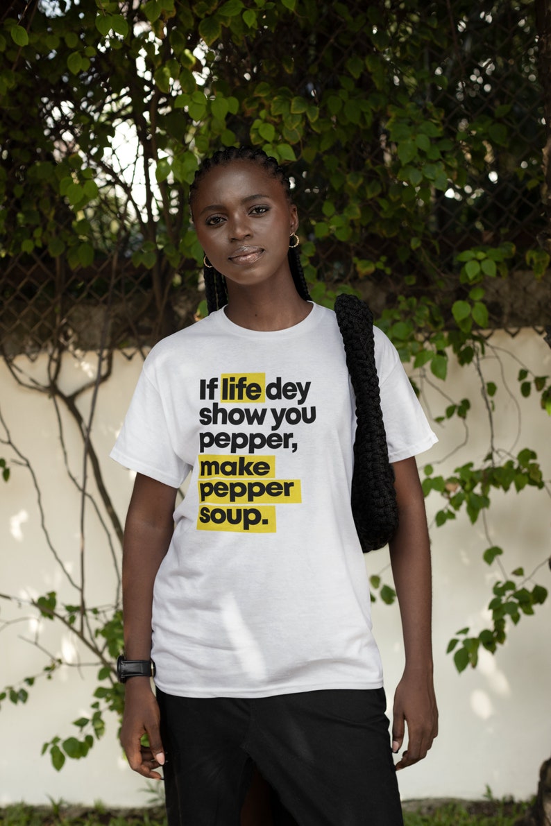 Make Pepper Soup Black T-shirt. African T-shirt image 3