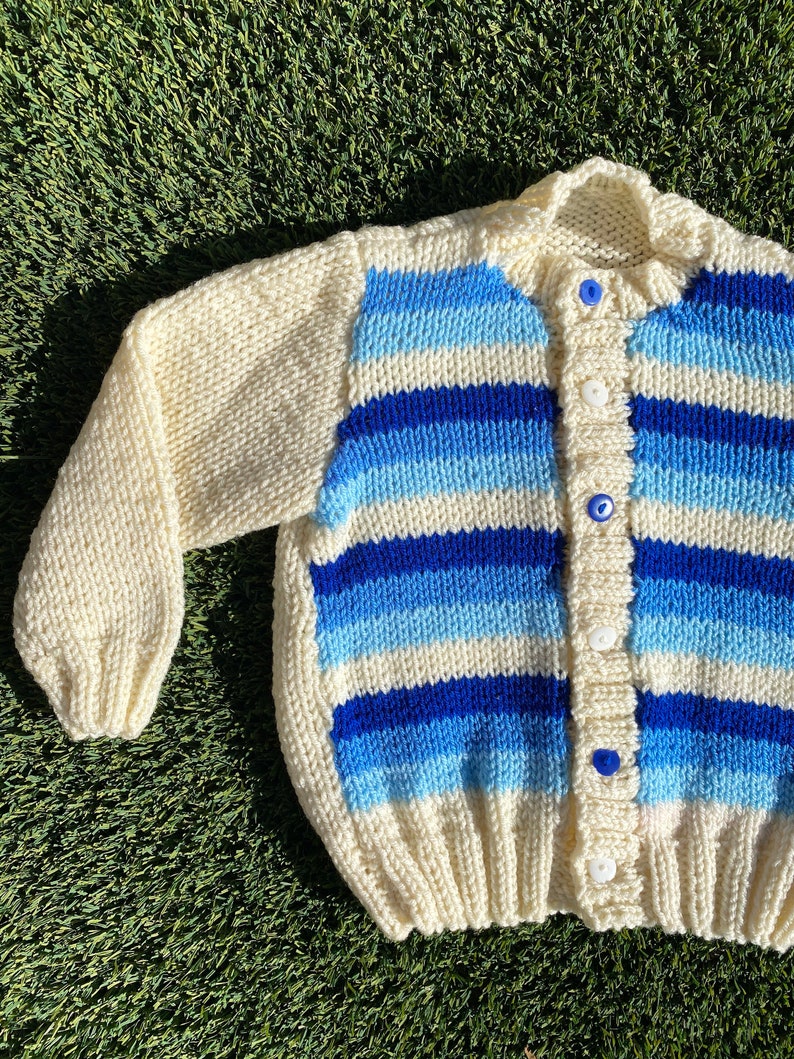 Blue and White Stripe Knit