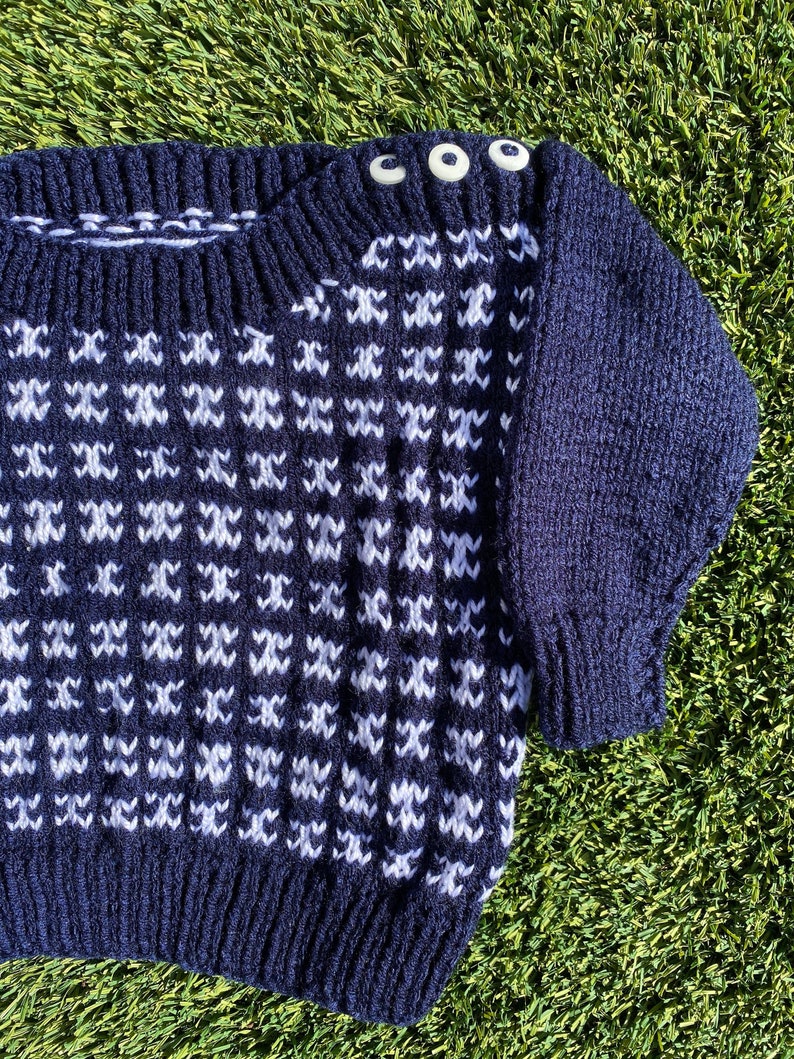 Navy Patterned Knit