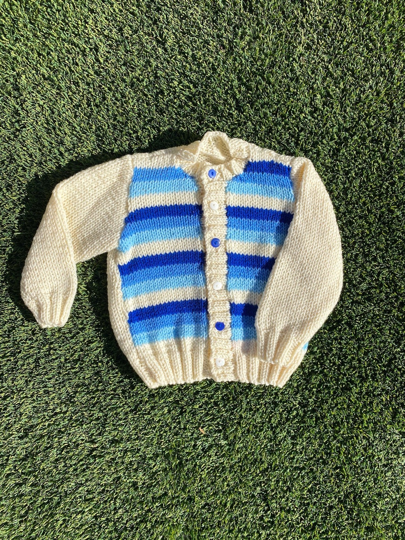 Blue and White Stripe Knit