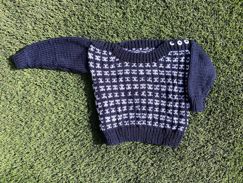 Navy Patterned Knit