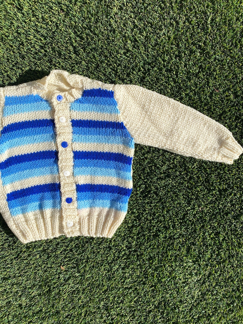 Blue and White Stripe Knit