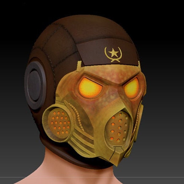 Scorpion mask Mortal Kombat X MKX Kold War helmet cosplay costume 3d model printable