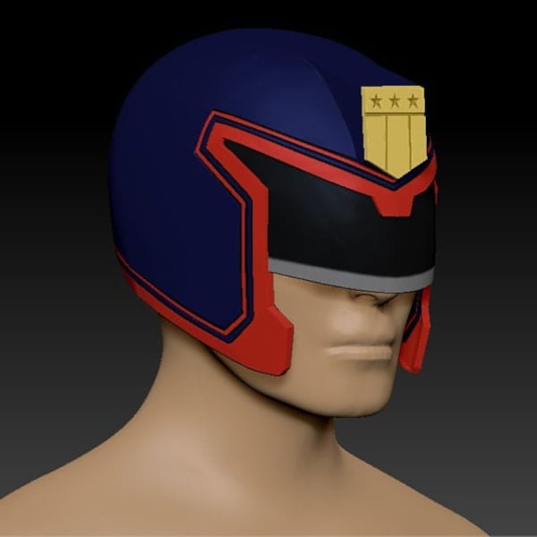 Judge Dredd Senior Officer helmet 1995 Sylvester Stallone helmet 3d helmet cosplay costume 3d printable file