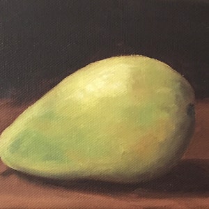 Pear Painting-Original Oil Painting-Painting From Life-Pear-5x7