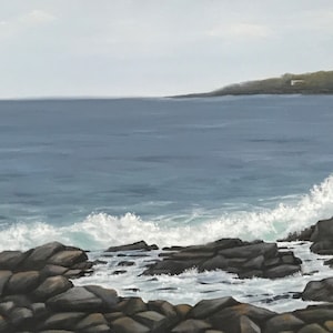 Beach Painting-Maine Coast-Coastal Painting-Original Oil Painting-Coastal Painting-12x24