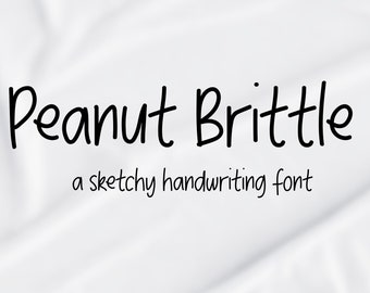 Peanut Brittle Font, Sketchy Handwritten Style, Commercial License, Perfect for Branding & Note-Taking