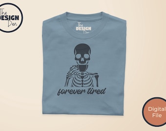 Forever Tired Skeleton SVG: Coffee Lover Design